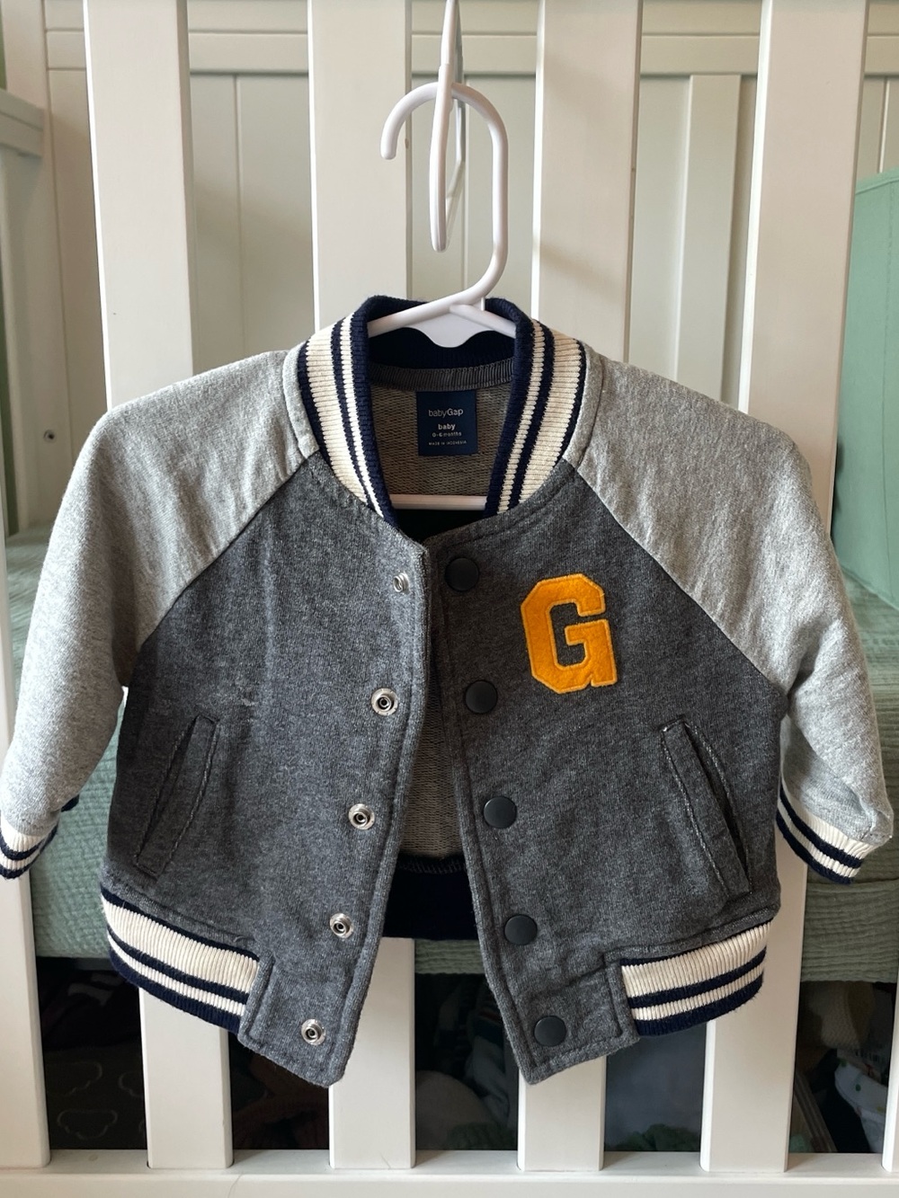 GAP Baby Dark Gray & Light Gray Varsity Jacket